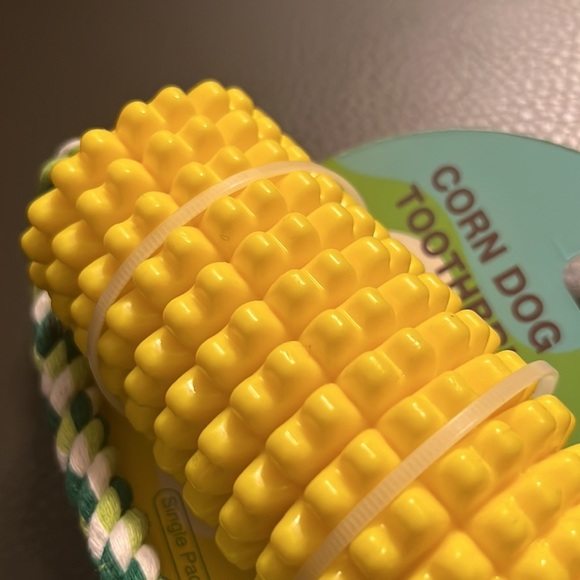 CORN DOG TOOTHBRUSH Dog Chew Toy NWT - Picture 9 of 11